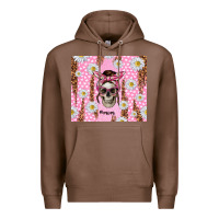 Chestnut skull mom pink glitter with daisy Premium Hoodie - TumblerDesignByShophia