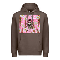 Coffee skull mom pink glitter with daisy Premium Hoodie - TumblerDesignByShophia