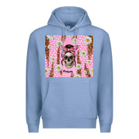 Colony Blue skull mom pink glitter with daisy Premium Hoodie - TumblerDesignByShophia