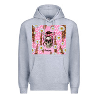 Heather Grey skull mom pink glitter with daisy Premium Hoodie - TumblerDesignByShophia