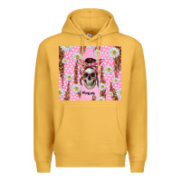 Mustard skull mom pink glitter with daisy Premium Hoodie - TumblerDesignByShophia