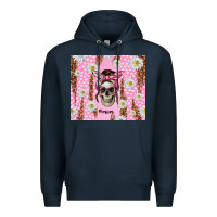 Navy skull mom pink glitter with daisy Premium Hoodie - TumblerDesignByShophia