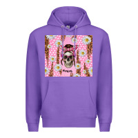 Purple skull mom pink glitter with daisy Premium Hoodie - TumblerDesignByShophia
