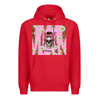 Red skull mom pink glitter with daisy Premium Hoodie - TumblerDesignByShophia