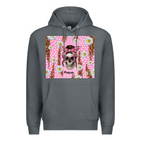 Rock skull mom pink glitter with daisy Premium Hoodie - TumblerDesignByShophia