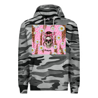 Slate Camo skull mom pink glitter with daisy Premium Hoodie - TumblerDesignByShophia