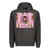 Smoke skull mom pink glitter with daisy Premium Hoodie - TumblerDesignByShophia