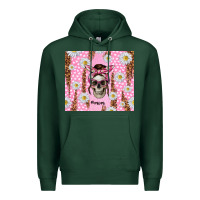 Sports Green skull mom pink glitter with daisy Premium Hoodie - TumblerDesignByShophia