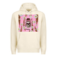 Tofu skull mom pink glitter with daisy Premium Hoodie - TumblerDesignByShophia