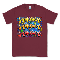 Burgundy Summer Summer Summer Classic Tee - CowhideDigitalArt