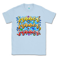 Dusty Blue Summer Summer Summer Classic Tee - CowhideDigitalArt