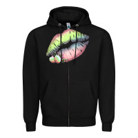 Black Pastel Color Easter Lips Zipper Hoodie - Bettercallsaul