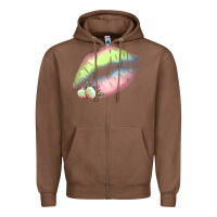 Chestnut Pastel Color Easter Lips Zipper Hoodie - Bettercallsaul
