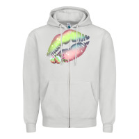 Dove Grey Pastel Color Easter Lips Zipper Hoodie - Bettercallsaul
