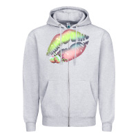 Heather Grey Pastel Color Easter Lips Zipper Hoodie - Bettercallsaul