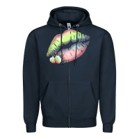 Navy Pastel Color Easter Lips Zipper Hoodie - Bettercallsaul