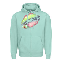 Seafoam Pastel Color Easter Lips Zipper Hoodie - Bettercallsaul