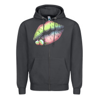 Pastel Color Easter Lips Zipper Hoodie | Teevron