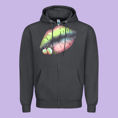 Pastel Color Easter Lips Zipper Hoodie Designed By Bettercallsaul