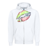 White Pastel Color Easter Lips Zipper Hoodie - Bettercallsaul