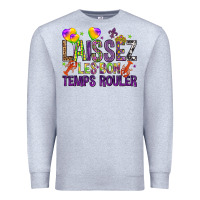 Heather Grey Loissez les bon temps rouler with balloon Premium Sweatshirt - HowdyJamesFarm