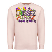 Pale Pink Loissez les bon temps rouler with balloon Premium Sweatshirt - HowdyJamesFarm