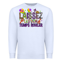 White Loissez les bon temps rouler with balloon Premium Sweatshirt - HowdyJamesFarm