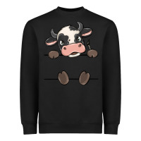 Black custom cow Heavyweight Sweatshirt - MaliasSmallBusiness