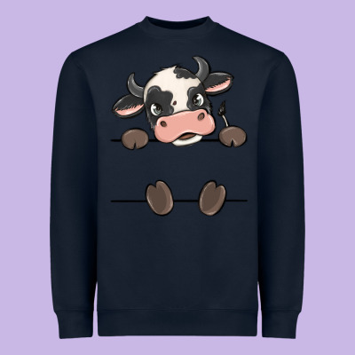 Custom Cow Heavyweight Sweatshirt Designed By Maliassmallbusiness