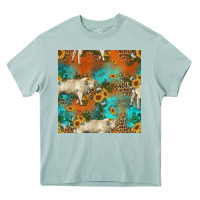 Arona western charolais cow seamless pattern Heavy Core Tee - HRA Design Shop
