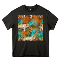 Asphalt western charolais cow seamless pattern Heavy Core Tee - HRA Design Shop