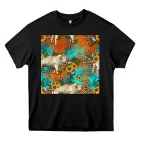 Black western charolais cow seamless pattern Heavy Core Tee - HRA Design Shop