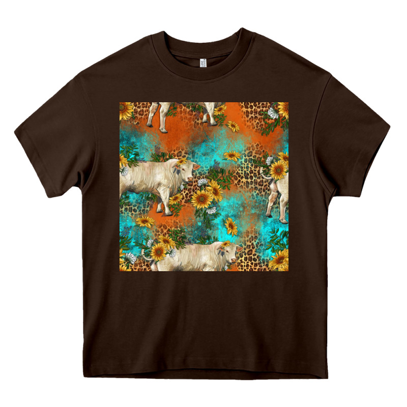 Western Charolais Cow Seamless Pattern Heavy Core Tee by HRA Design Shop | Teevron
