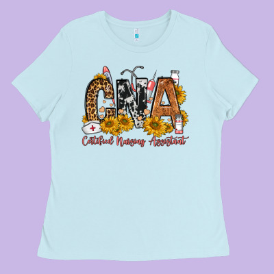 Cna Certified Nursing Assistant Ladies Tee Designed By Fadigitalartstudio