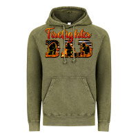 Vintage Olive American Flag Firefighter Dad Vintage Hoodie - LillyAllenDesigns