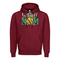 Burgundy Softball Mom Zipper Hoodie - Bettercallsaul