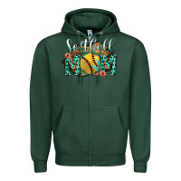 Sports Green Softball Mom Zipper Hoodie - Bettercallsaul