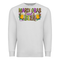 Dove Grey Mardi Gras and beer Premium Sweatshirt - HowdyJamesFarm