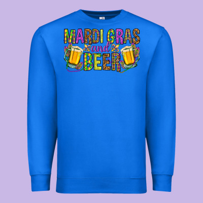Mardi Gras And Beer Premium Sweatshirt Designed By Howdyjamesfarm