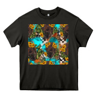 Asphalt western bison and sunflowers seamless pattern Heavy Core Tee - HRA Design Shop