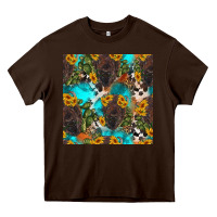 Chocolate Brown western bison and sunflowers seamless pattern Heavy Core Tee - HRA Design Shop