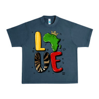 Midnight Navy africa love Urban Heavy Tee - MaliasSmallBusiness