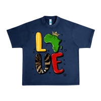 Navy africa love Urban Heavy Tee - MaliasSmallBusiness