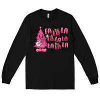 Black pink christmas fa la la Long Sleeve Tee - MaliasSmallBusiness