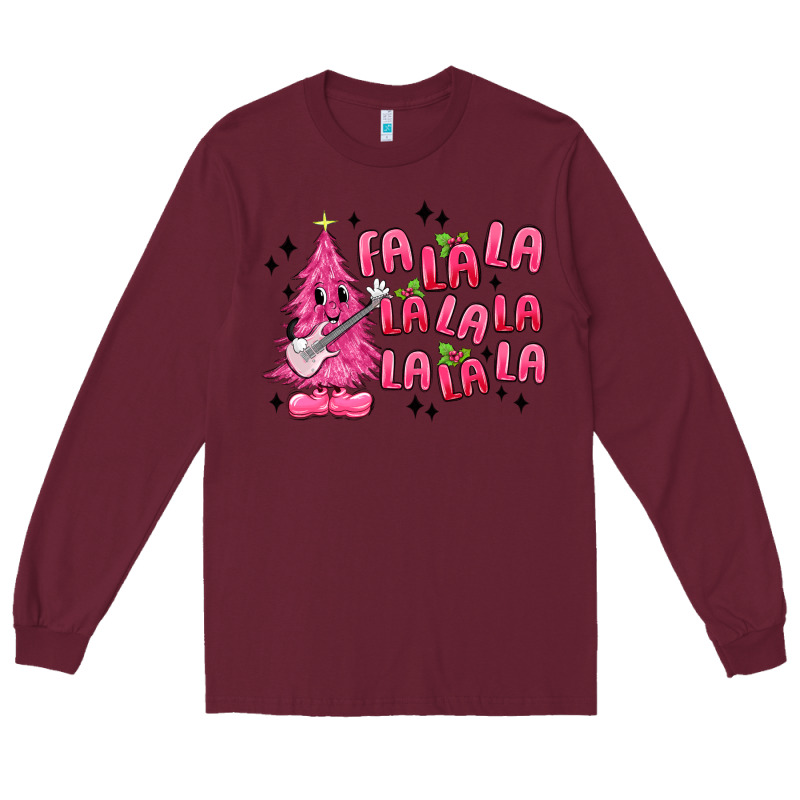Pink Christmas Fa La La Long Sleeve Tee by MaliasSmallBusiness | Teevron