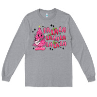 Heather Grey pink christmas fa la la Long Sleeve Tee - MaliasSmallBusiness