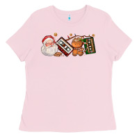 Bubblegum Pink coffee cup santa cassette cookie Ladies Tee - FaDigitalArtStudio