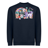 Navy unicorn coffee cups Heavyweight Sweatshirt - NancyCooperArtShop