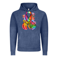 Vintage Denim all color ribbon with boxing gloves Vintage Hoodie - NancyCooperArtShop