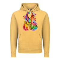 Vintage Mustard all color ribbon with boxing gloves Vintage Hoodie - NancyCooperArtShop